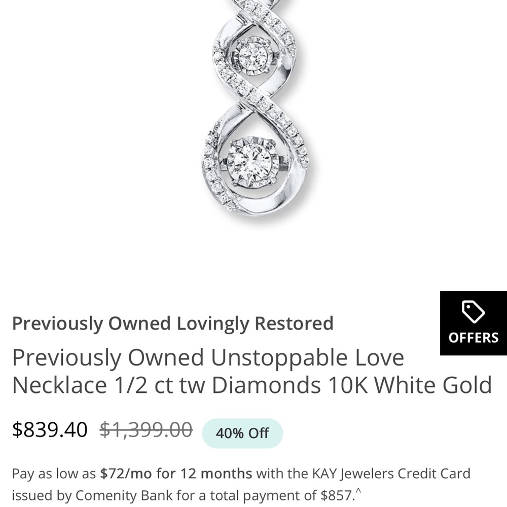 Unstoppable Love Diamond Necklace in White Gold